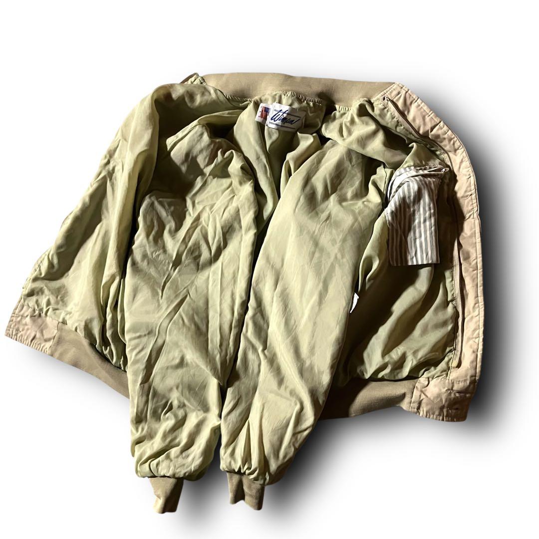 USA製80s vintageダービージャケット短丈ボンバーCBOY ベージュM