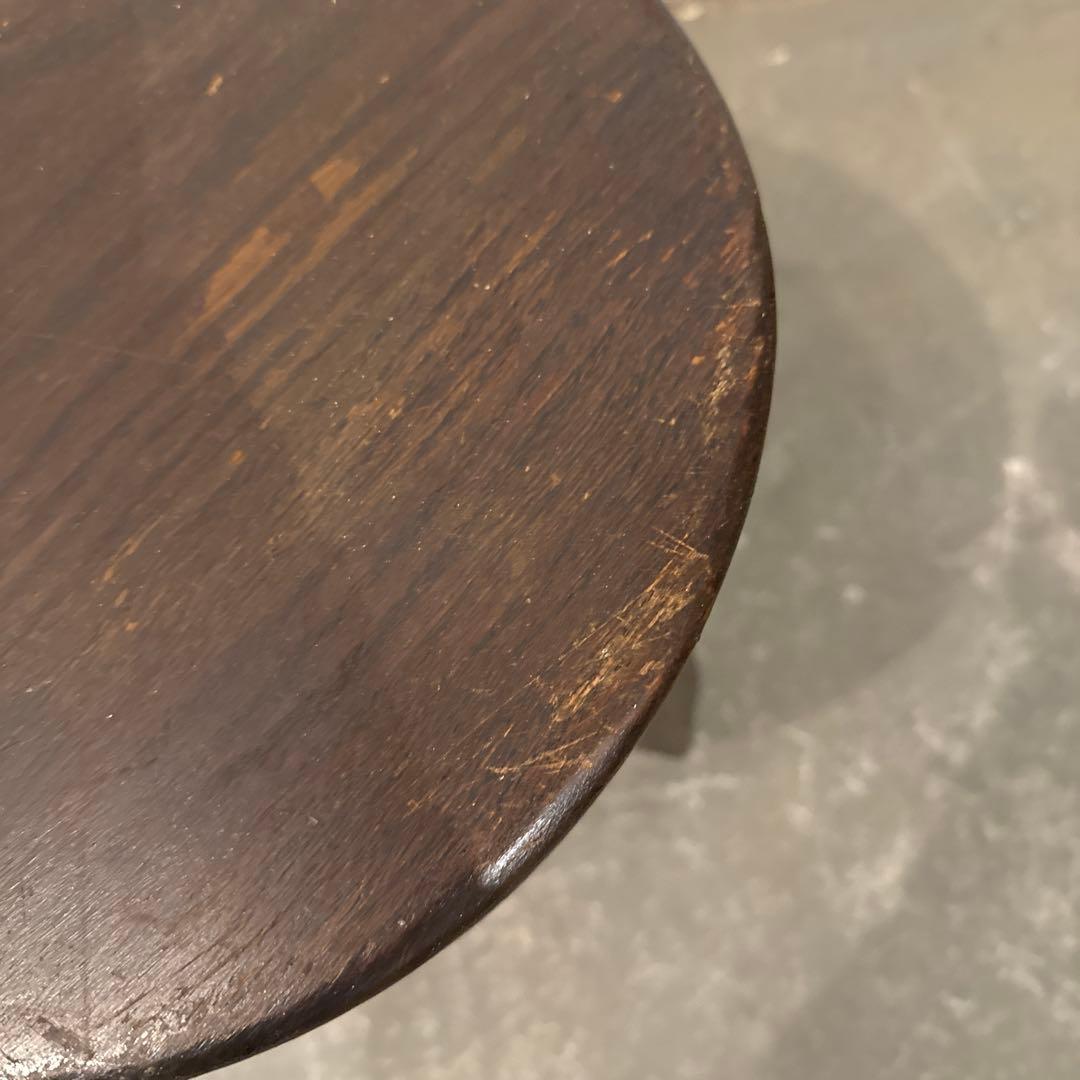 ヴィンテージ　木製サイドテーブル　　ラウンド　花台　スツール