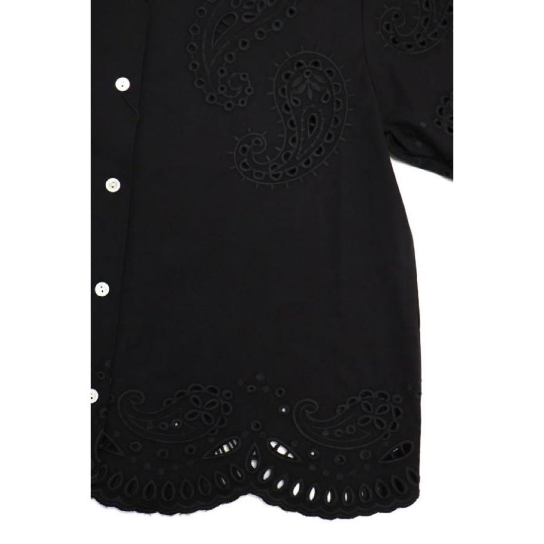 新品未使用★シンゾーン ペイズリー刺繍オープンカラーシャツ★フリー