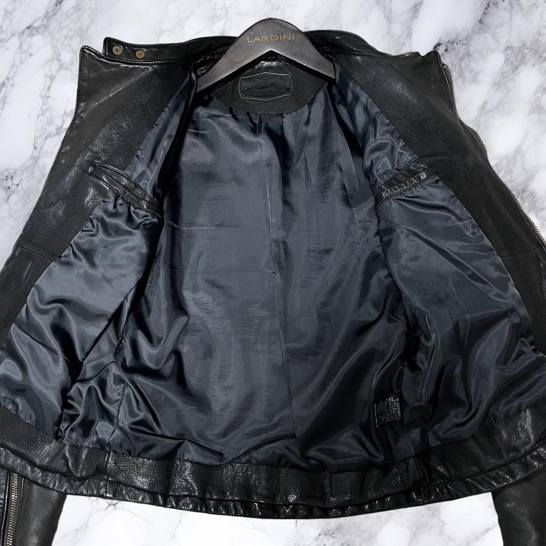 ヒステリックグラマー シングルライダースジャケット レザー 本革 山羊革 黒 S