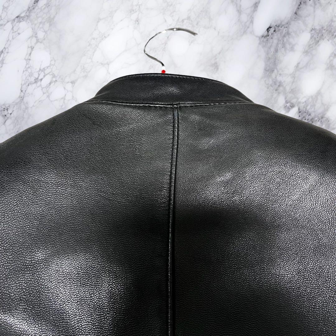 ヒステリックグラマー シングルライダースジャケット レザー 本革 山羊革 黒 S