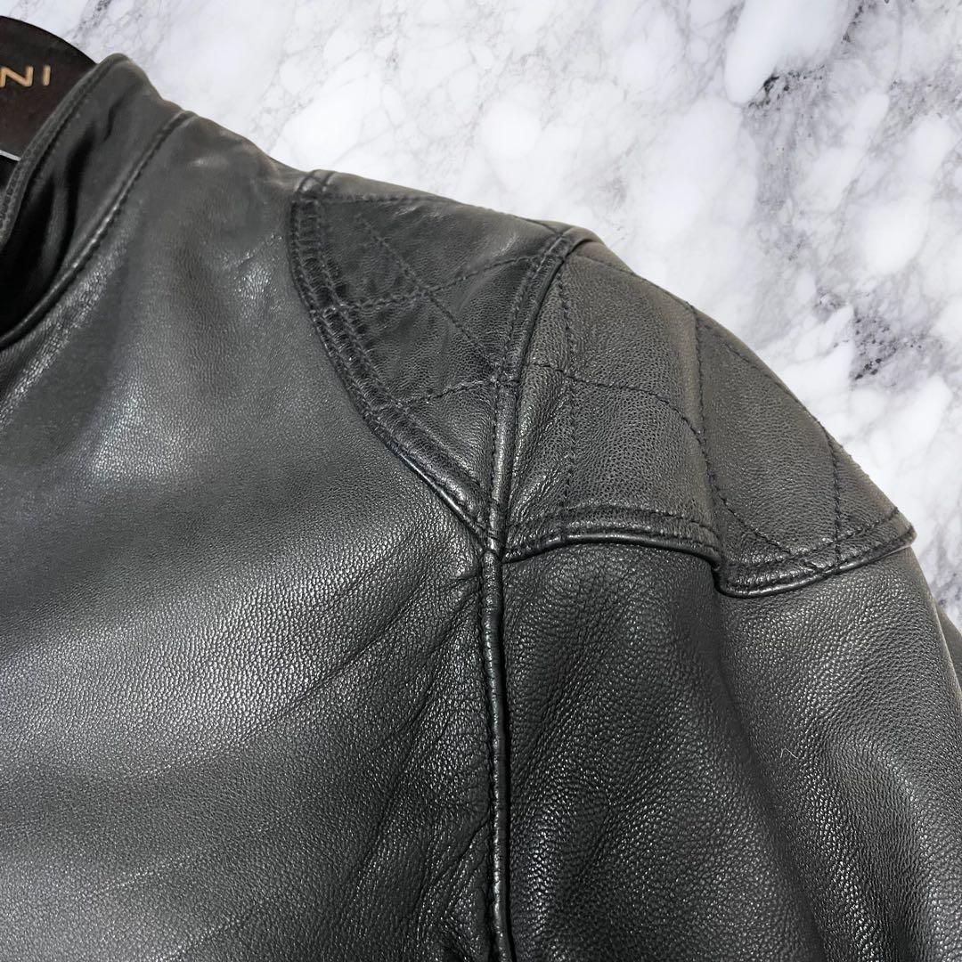 ヒステリックグラマー シングルライダースジャケット レザー 本革 山羊革 黒 S