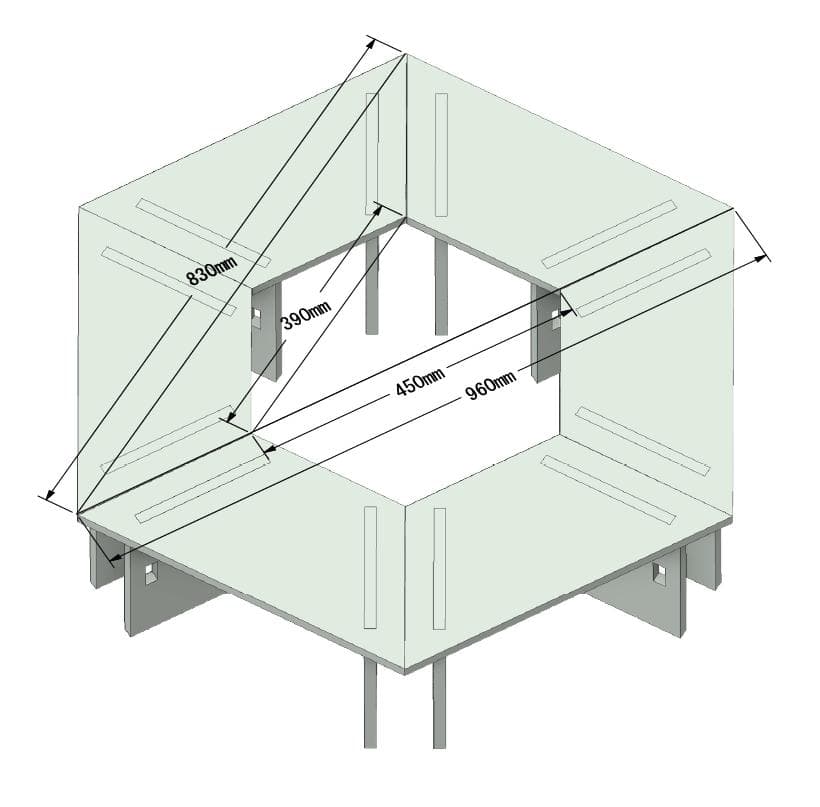 コンパクト ヘキサゴンテーブル ヘキサテーブル 囲炉裏テーブル 組み立て式