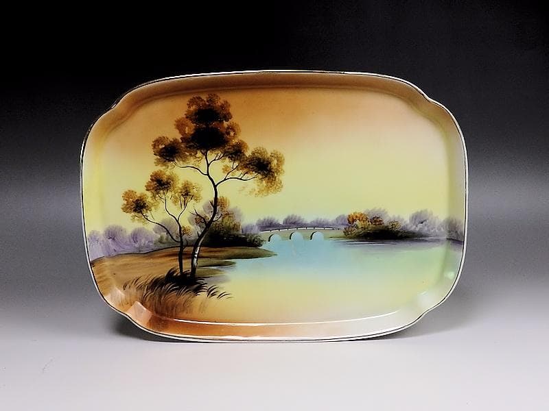 オールドノリタケ　明治４１年頃　輸出用　トレー　1564A-YYt