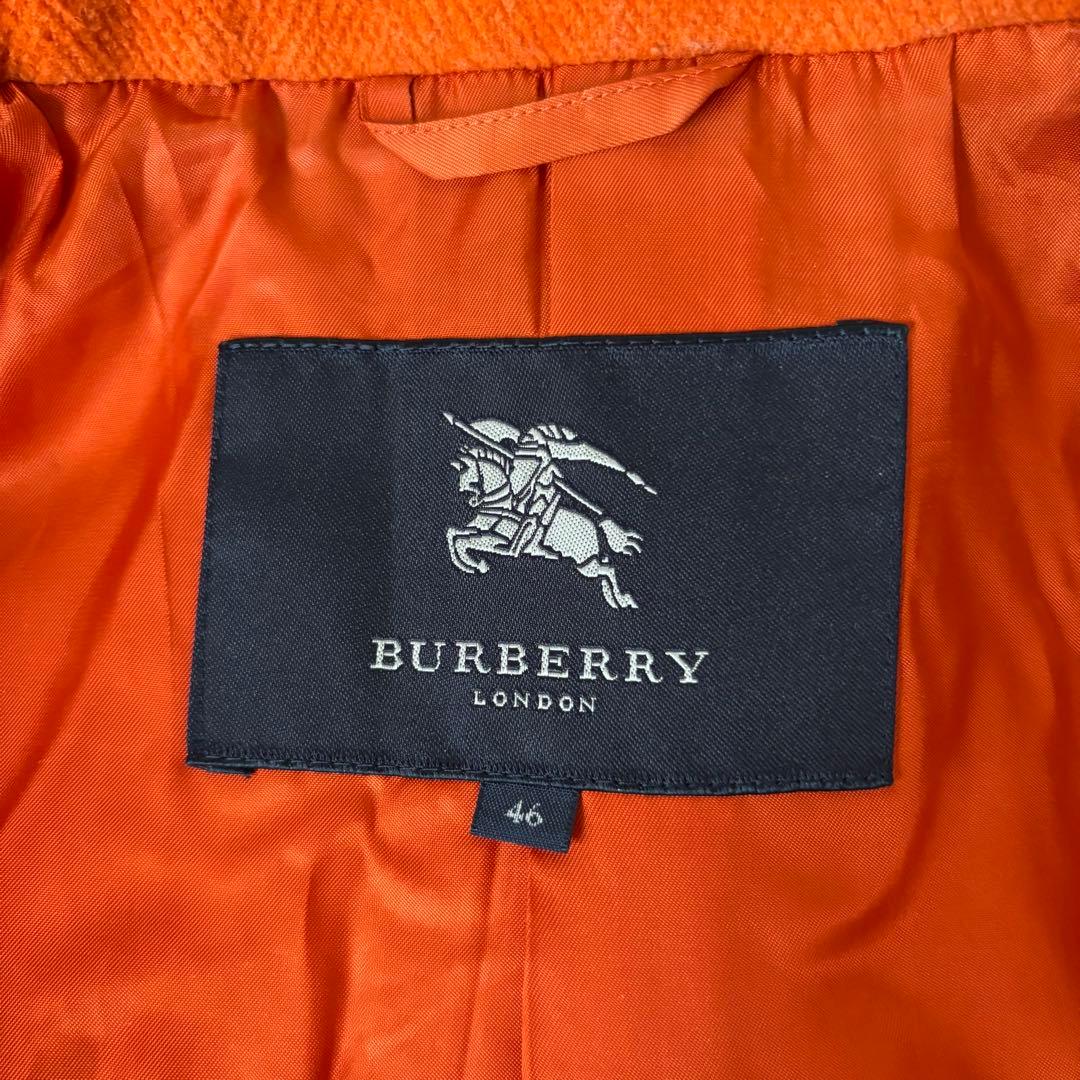 【美品】バーバリーロンドン　ダッフルコート　オレンジ　ウール　牛革　46