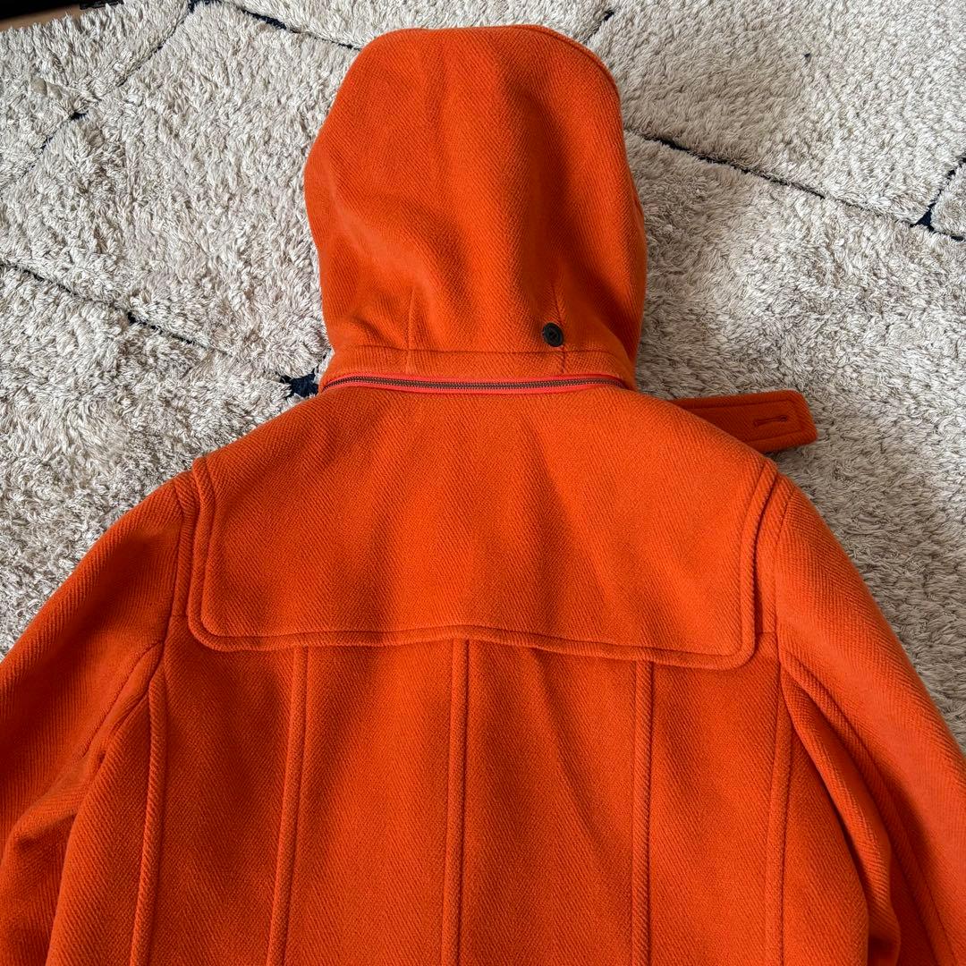 【美品】バーバリーロンドン　ダッフルコート　オレンジ　ウール　牛革　46
