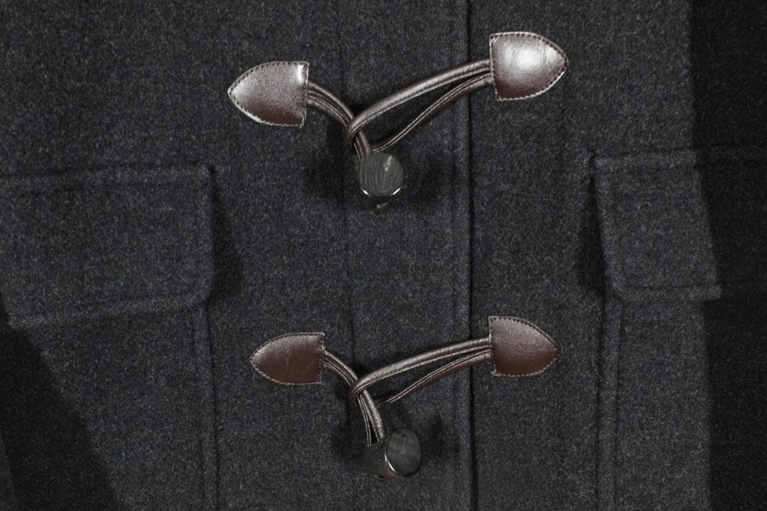 42【極美品】イーストボーイ ダッフルコート 9 グレー M 裏チェック柄 通学