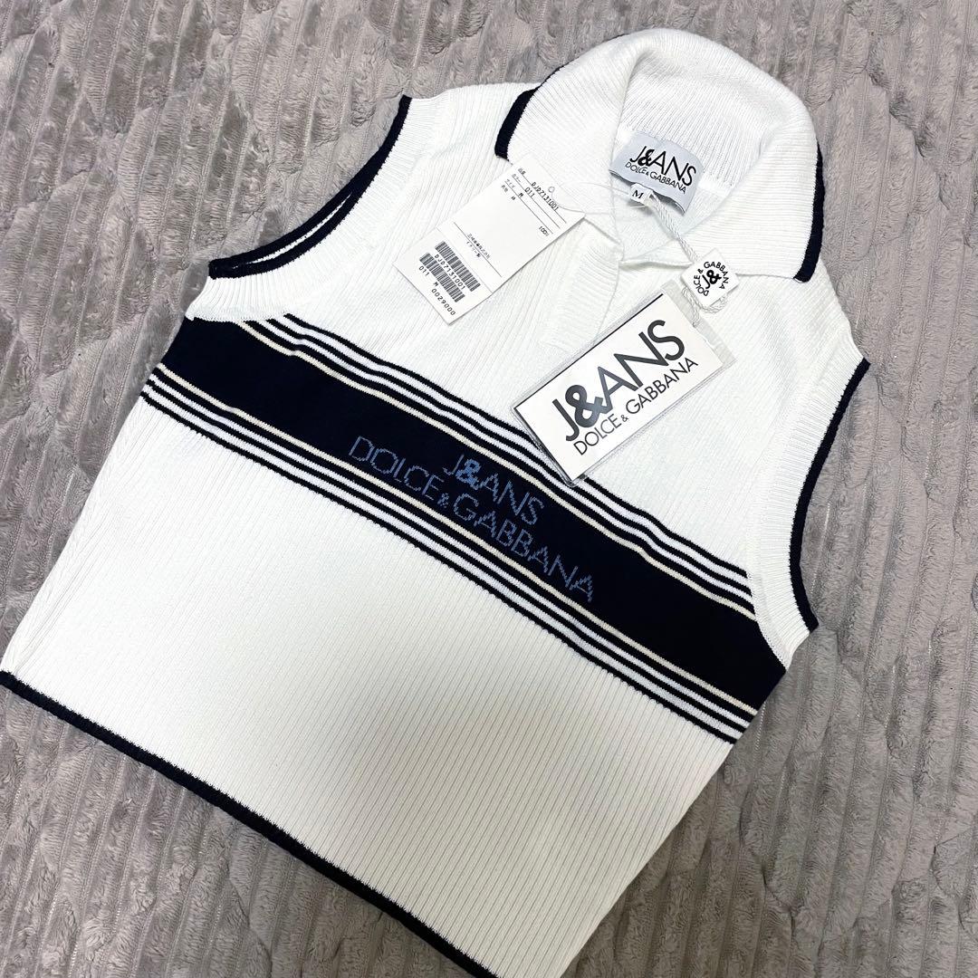 新品タグ付き　DOLCE&GABBANA　デカロゴ刺繍　ニットベスト　M