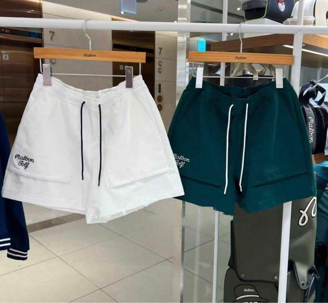 Malbon パーカー＆ショートパンツ 上下セット グリーン 刺繍ロゴ入り✨新品