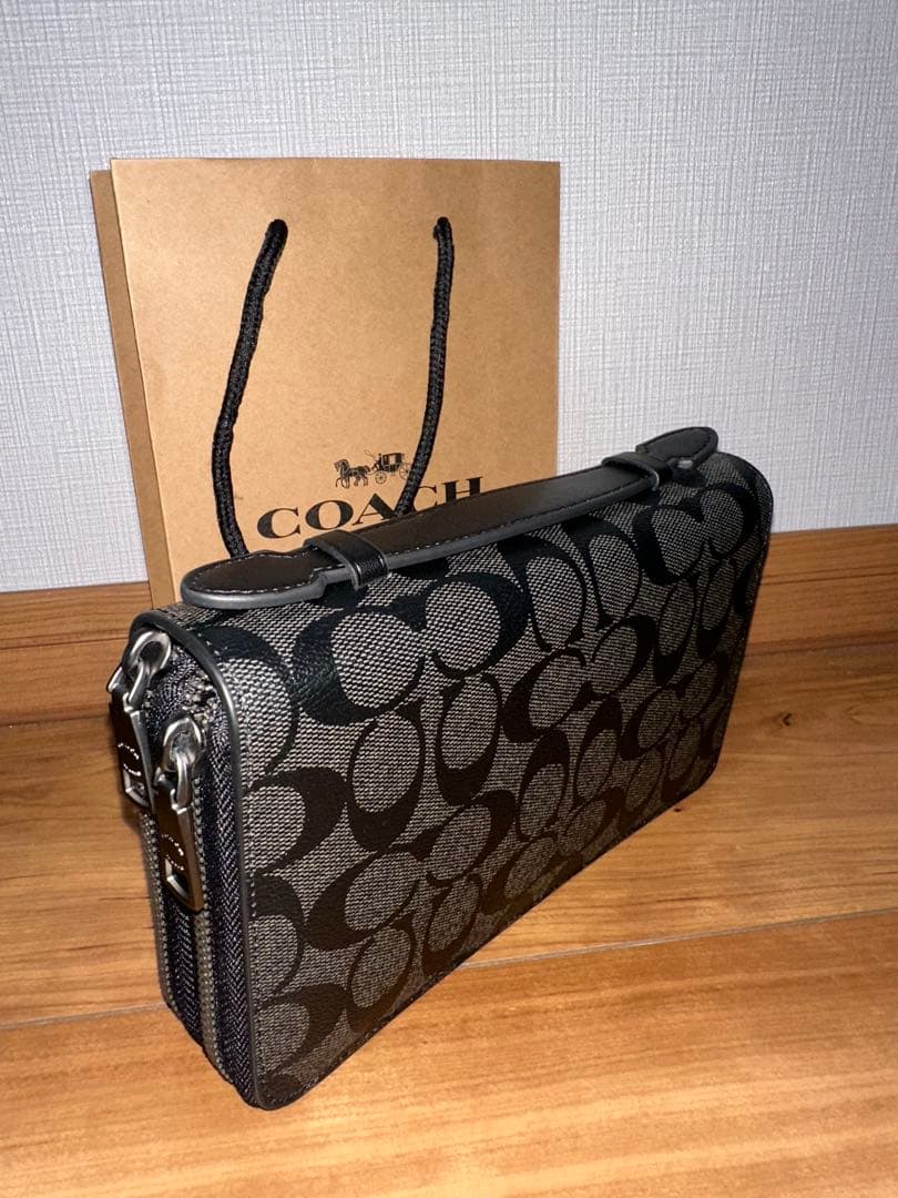 coach 長財布　ダブルジッパー