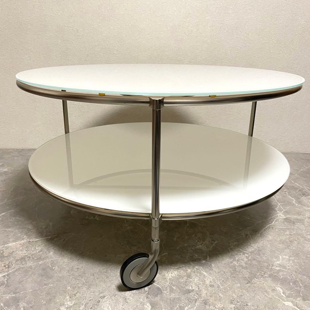 良品　イケア　ストリンド　ガラステーブル　ラウンドテーブル　ローテーブル