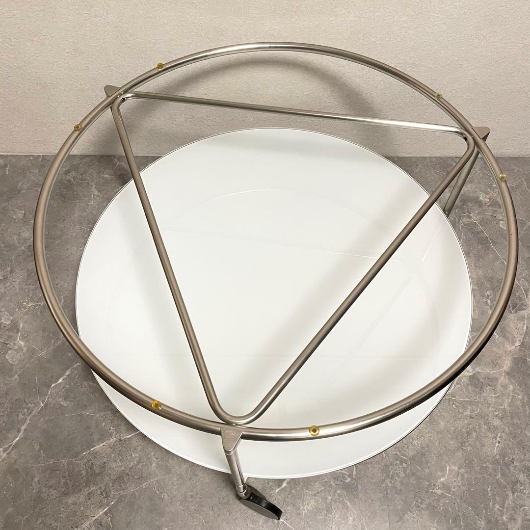 良品　イケア　ストリンド　ガラステーブル　ラウンドテーブル　ローテーブル