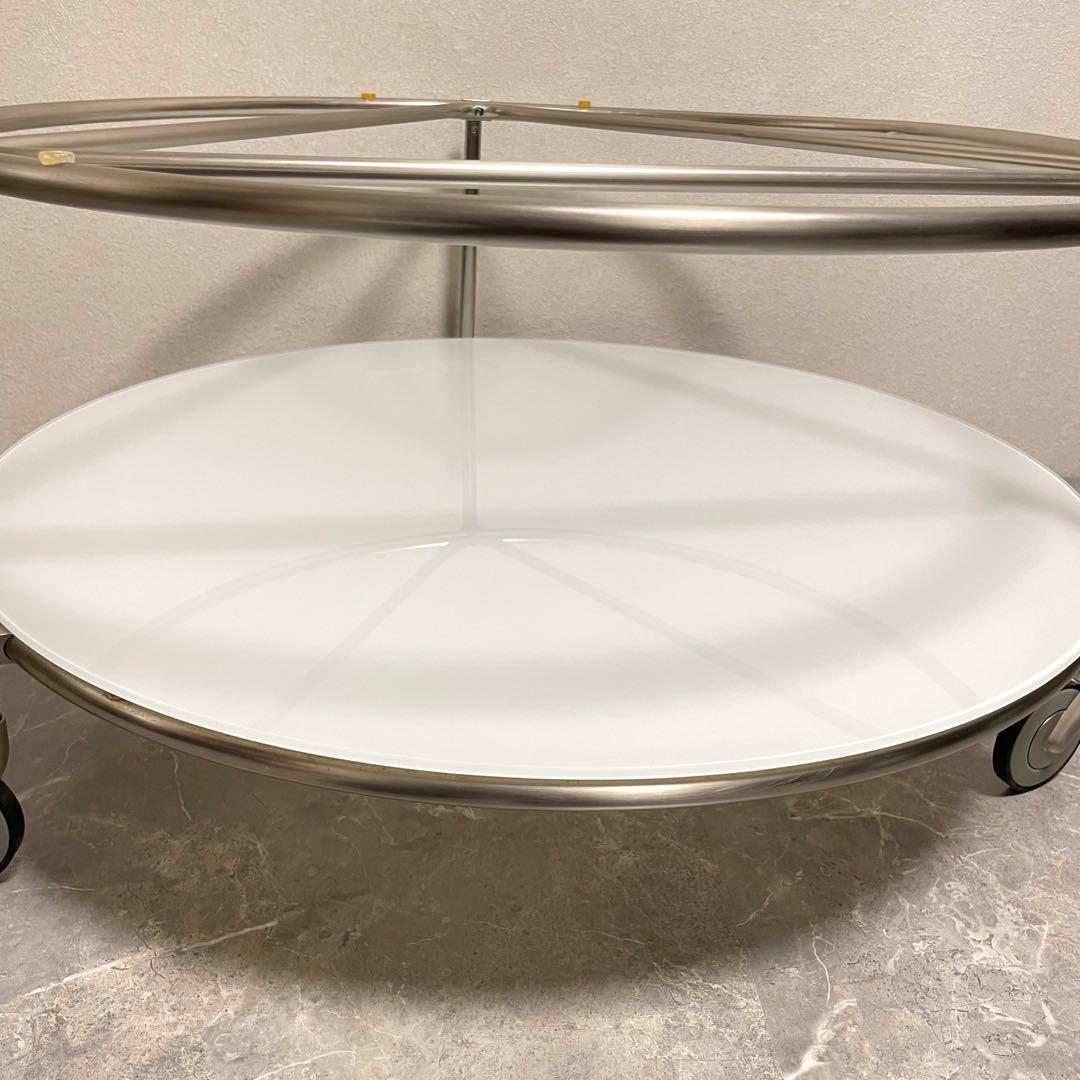 良品　イケア　ストリンド　ガラステーブル　ラウンドテーブル　ローテーブル