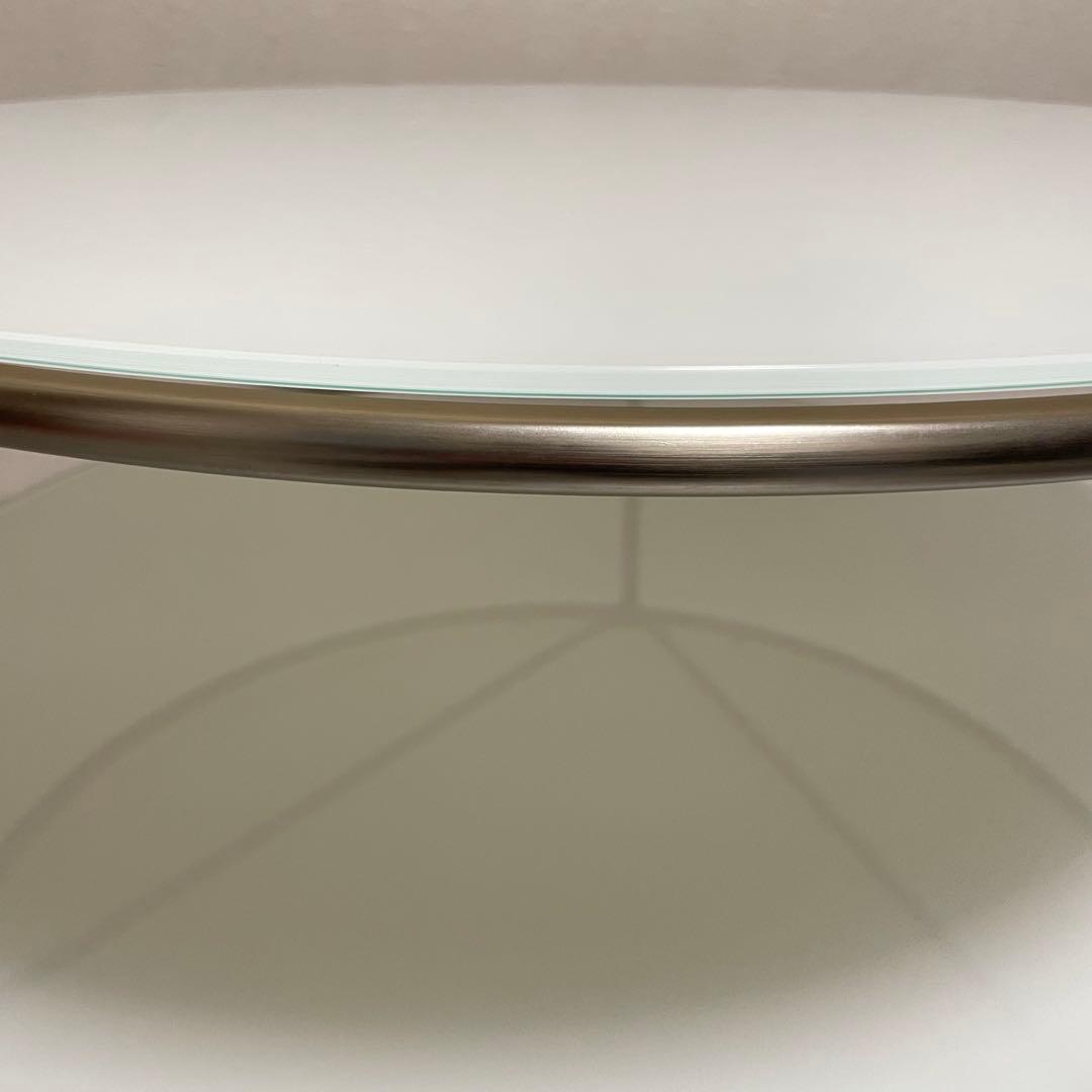 良品　イケア　ストリンド　ガラステーブル　ラウンドテーブル　ローテーブル