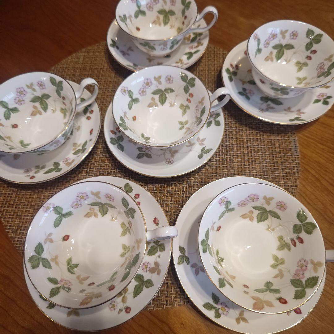  ワイルドストロベリー　カップ&ソーサー　6客セット