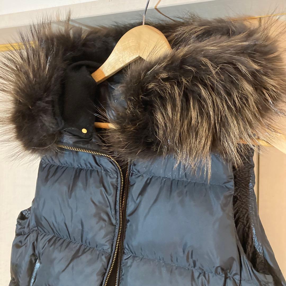 ナノユニバース　nano universe　 西川ダウン ダウンベスト 38 黒