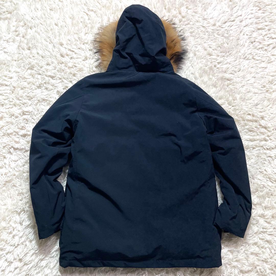 【極美品】ダントン タッサーダウンジャケット ラクーンファー 42 ネイビー