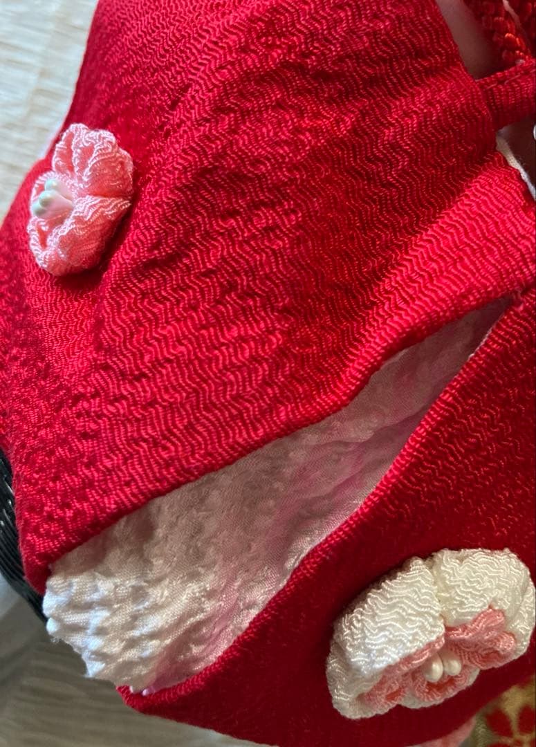 定価10万円以上高級絞り刺繍七五三着物　3歳被布長襦袢草履鞄髪飾りフルセット