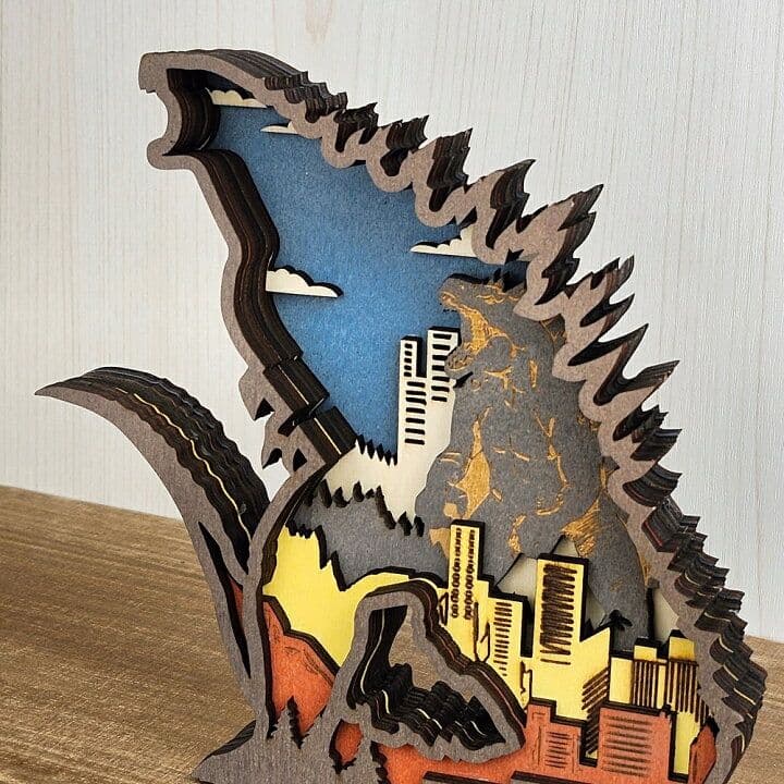 木製置物】ゴジラ恐竜★ジュラシックパーク グッズ 置き物 雑貨 オブジェ