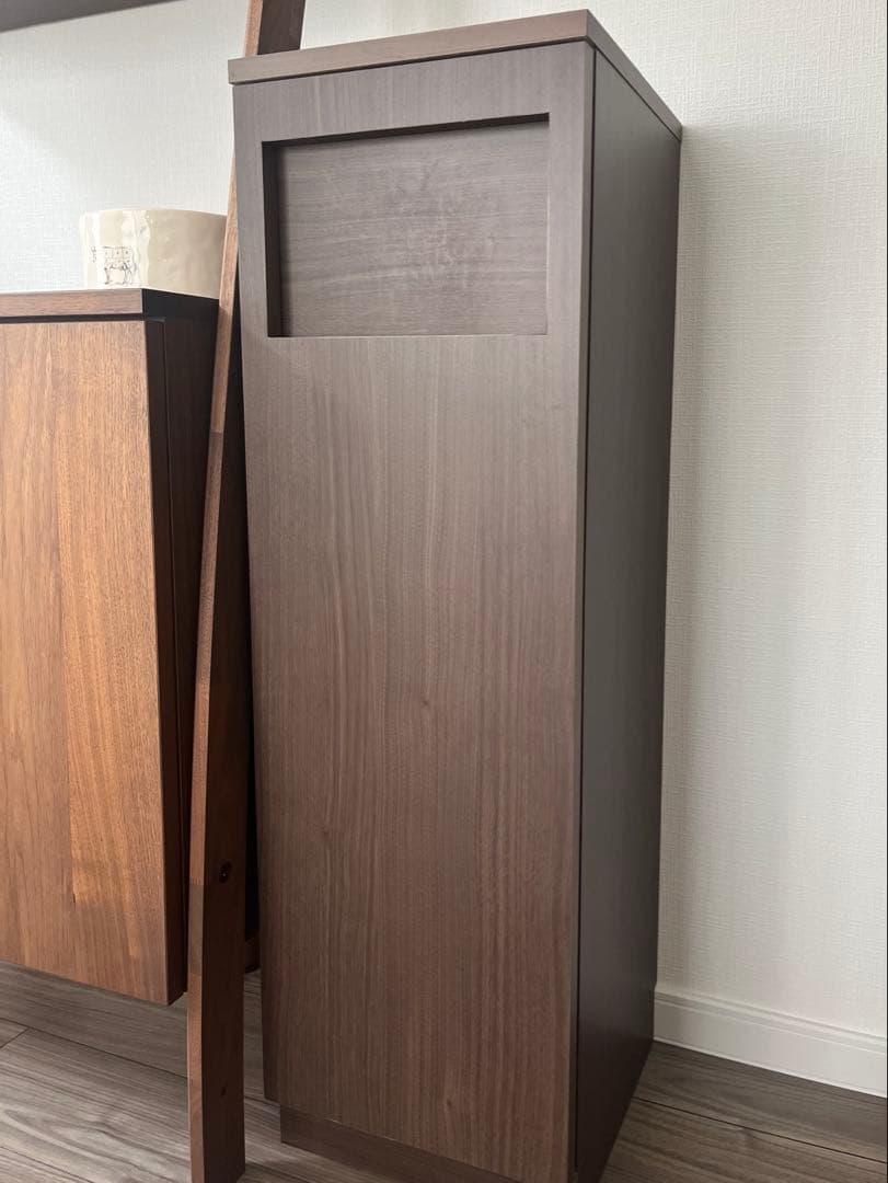 SVELTE スベルト ゴミ箱 ウォールナット ダークブラウン プッシュ式 扉式