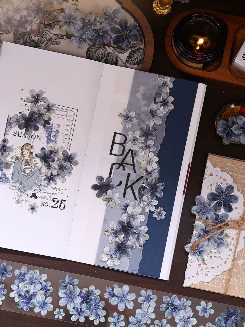 小白家文創《深海蓝》海外マスキングテープ　マステ 【2516】