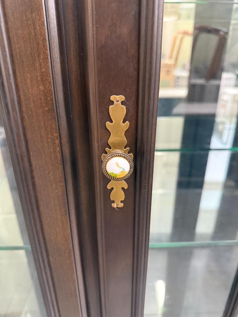 Karimoku ダークブラウン ガラスキャビネット 248