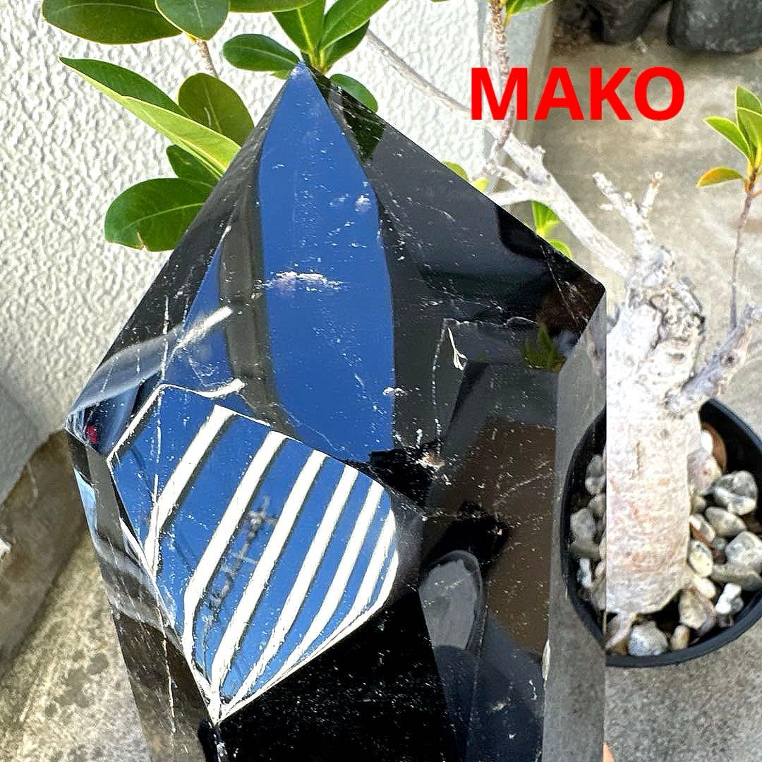 M1832☆黒水晶(モリオン)六角柱6.4Kg☆天然石　原石☆N50901-A