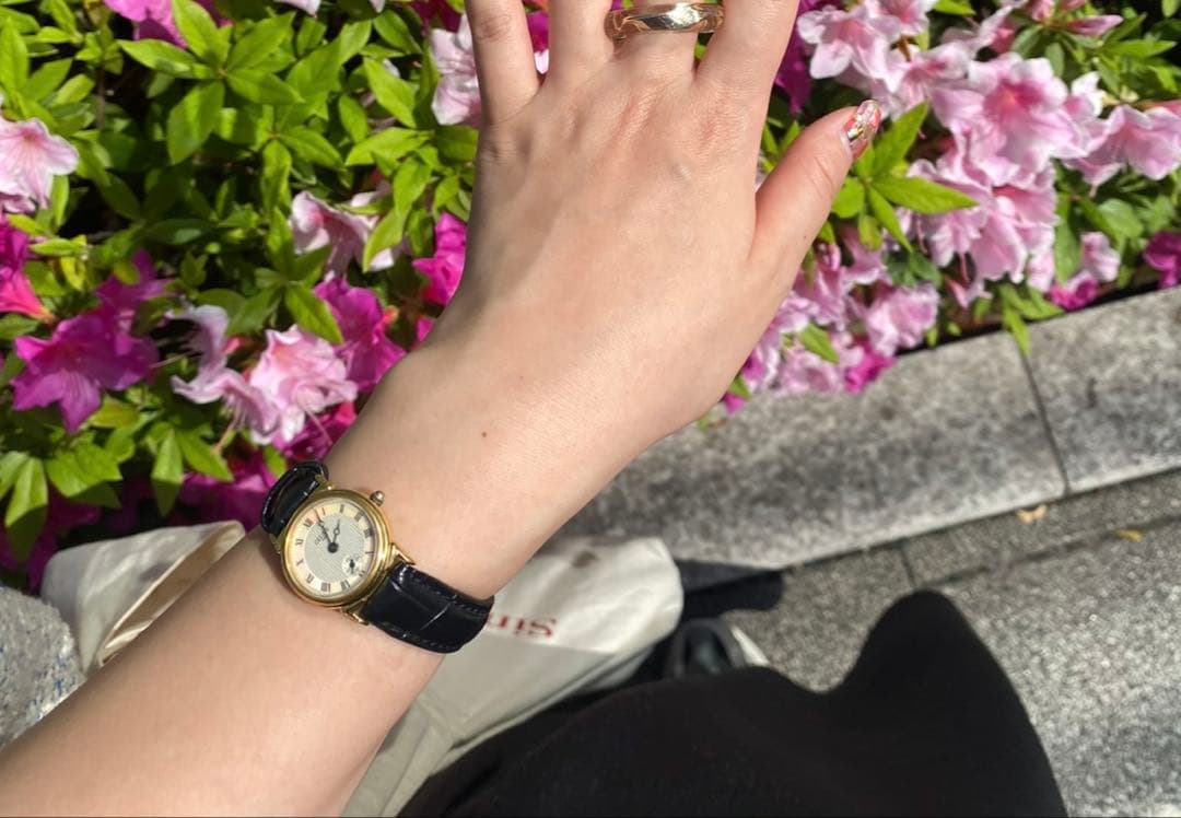 【傷あり】CELINE　腕時計　ピンクシェル