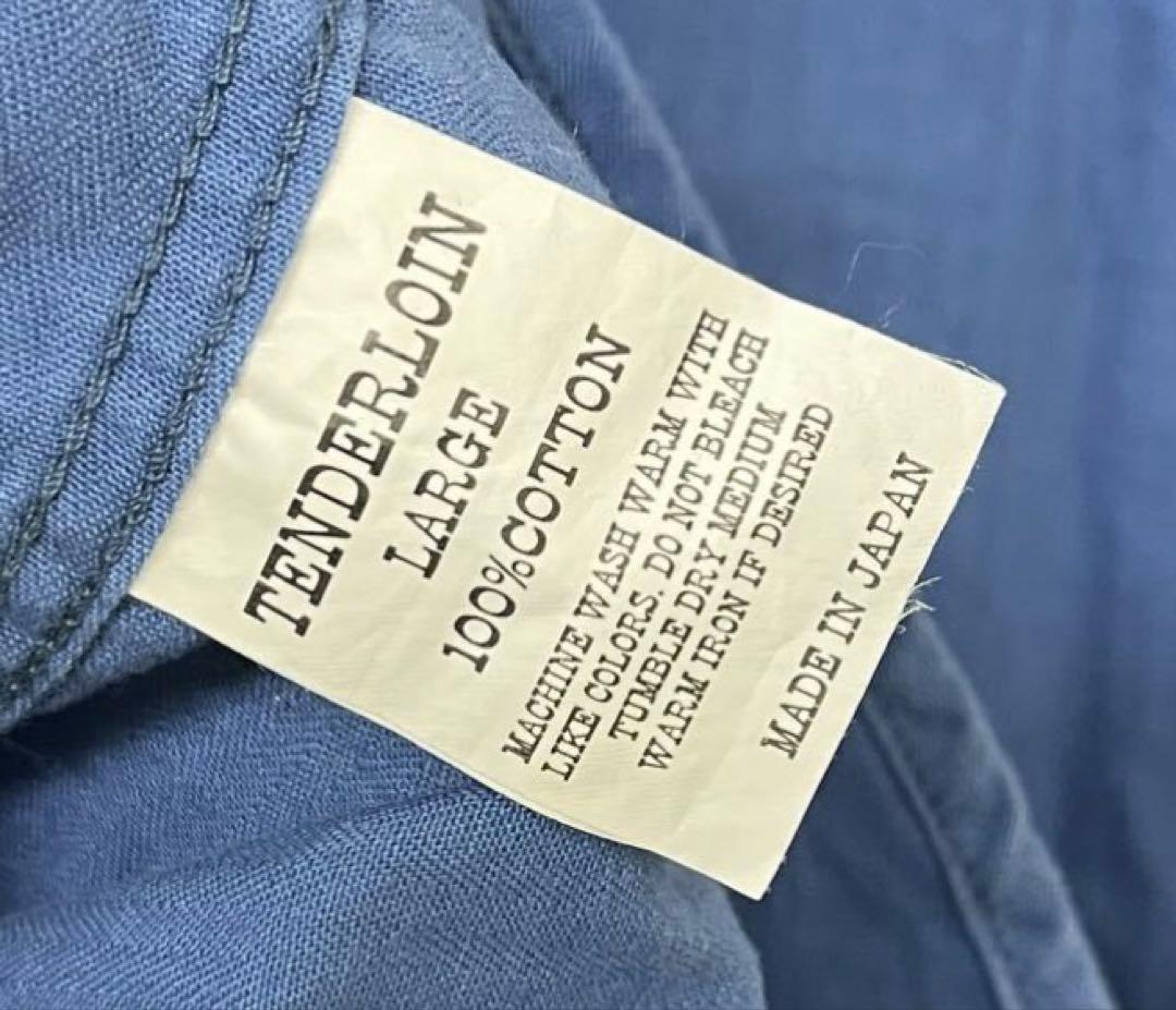 TENDERLOIN ワークシャツ ブルー Lサイズ