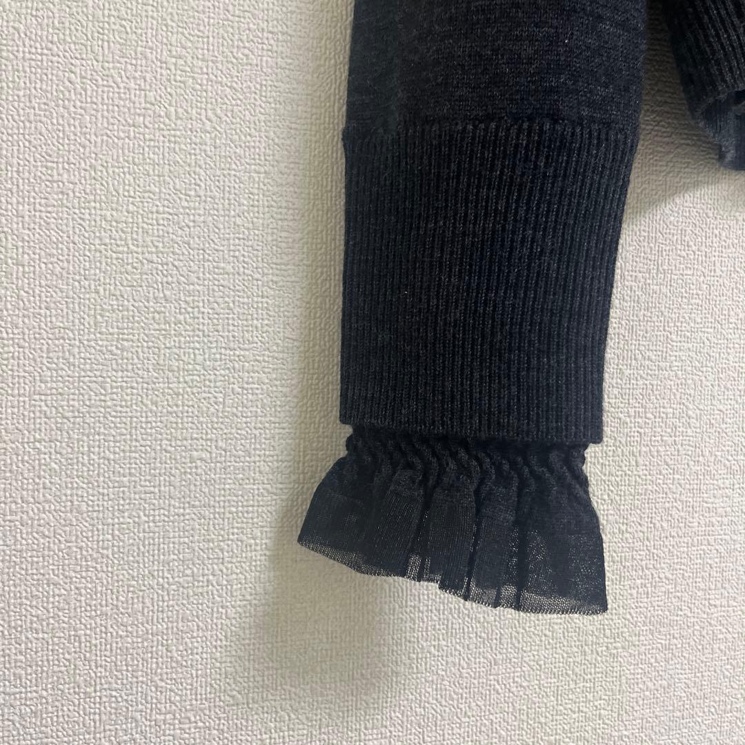 エストネーション　スモッキングフリルネックニット　即日発送