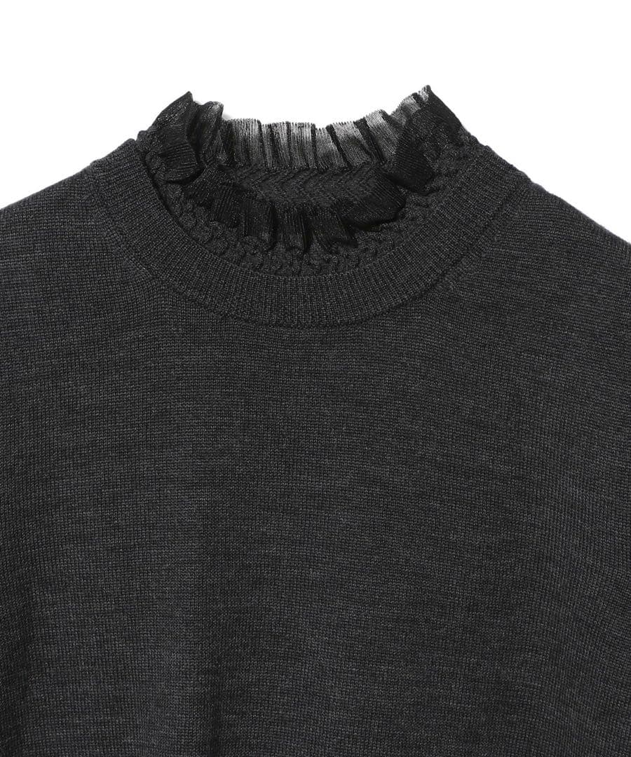 エストネーション　スモッキングフリルネックニット　即日発送