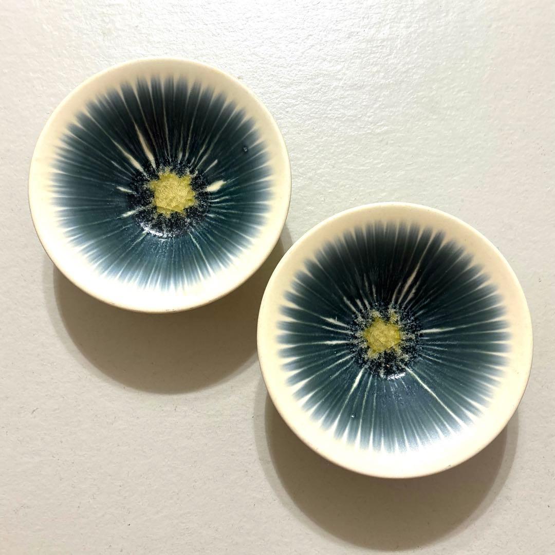 入手困難 人気作家 和田山真央 青グラデーション 器 2個セット 作家 器