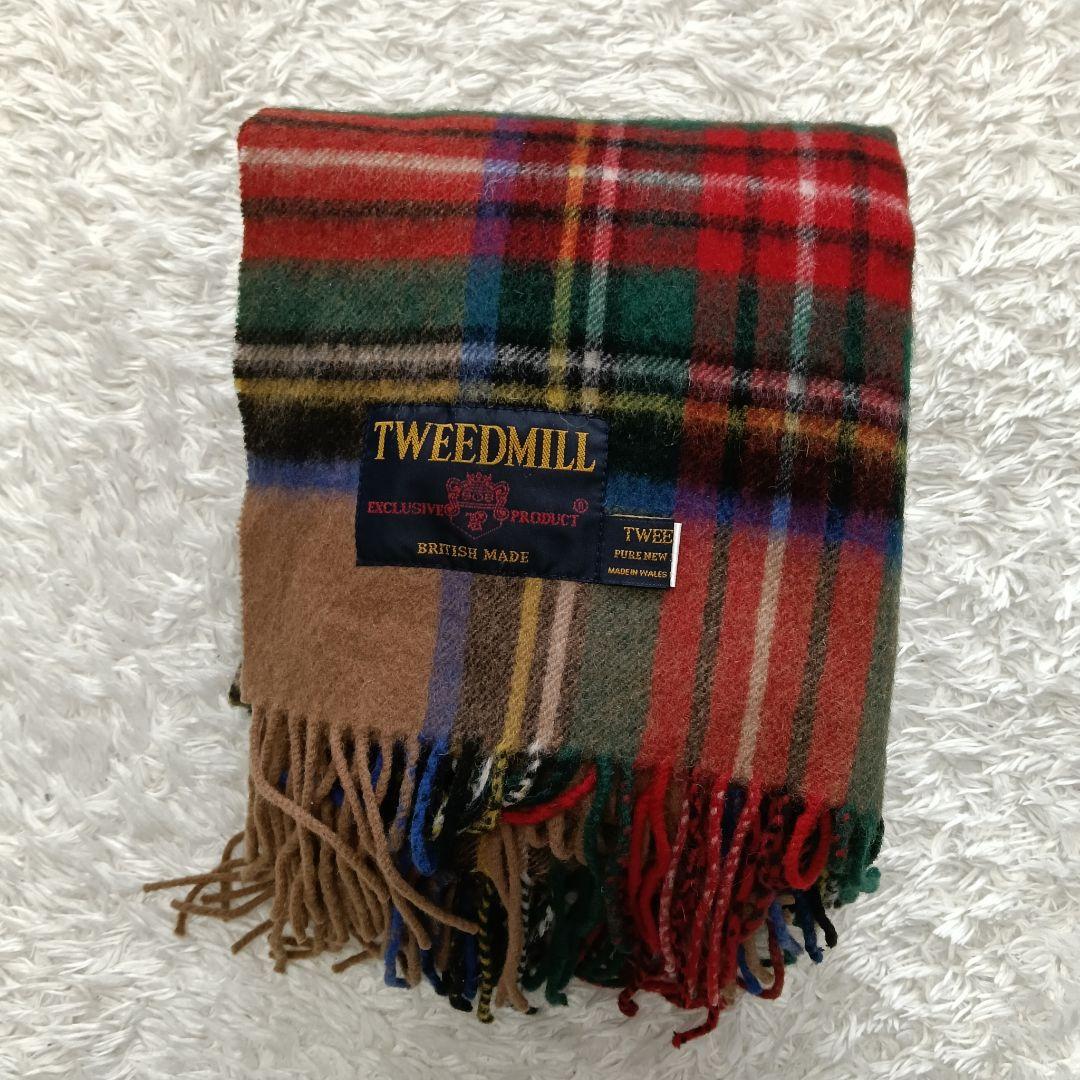 【美品】TWEEDMILL カラフルチェックストール