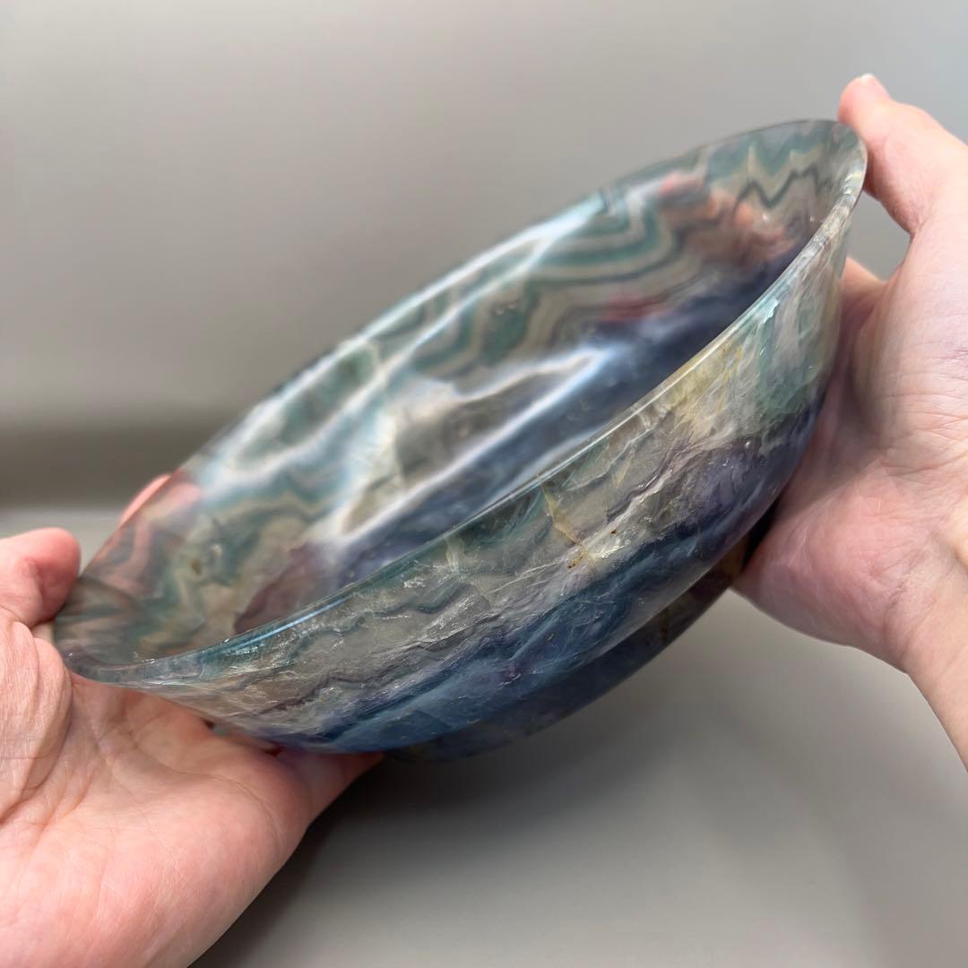（fluorite4）レア フローライト 大きなフルーツ皿お椀お皿ボウル
