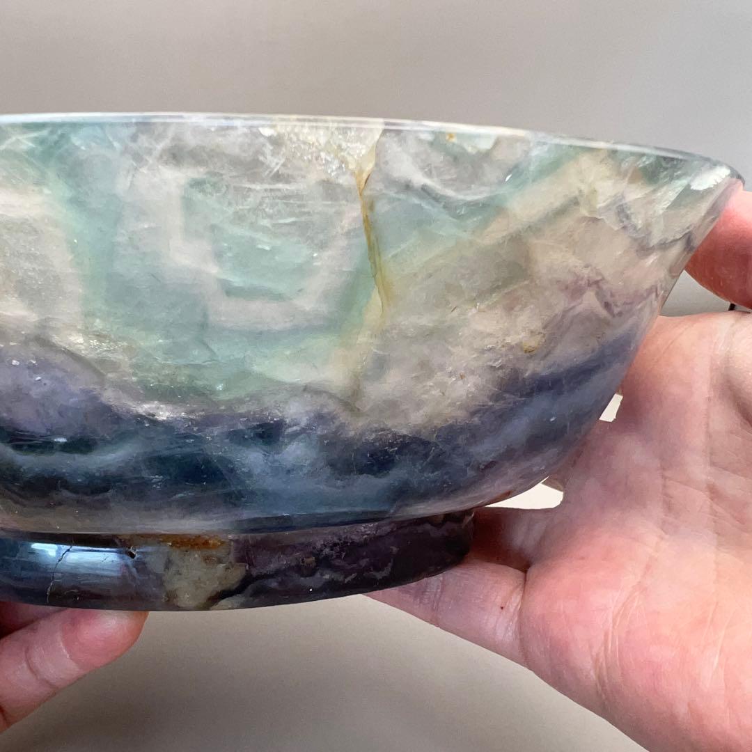 （fluorite4）レア フローライト 大きなフルーツ皿お椀お皿ボウル