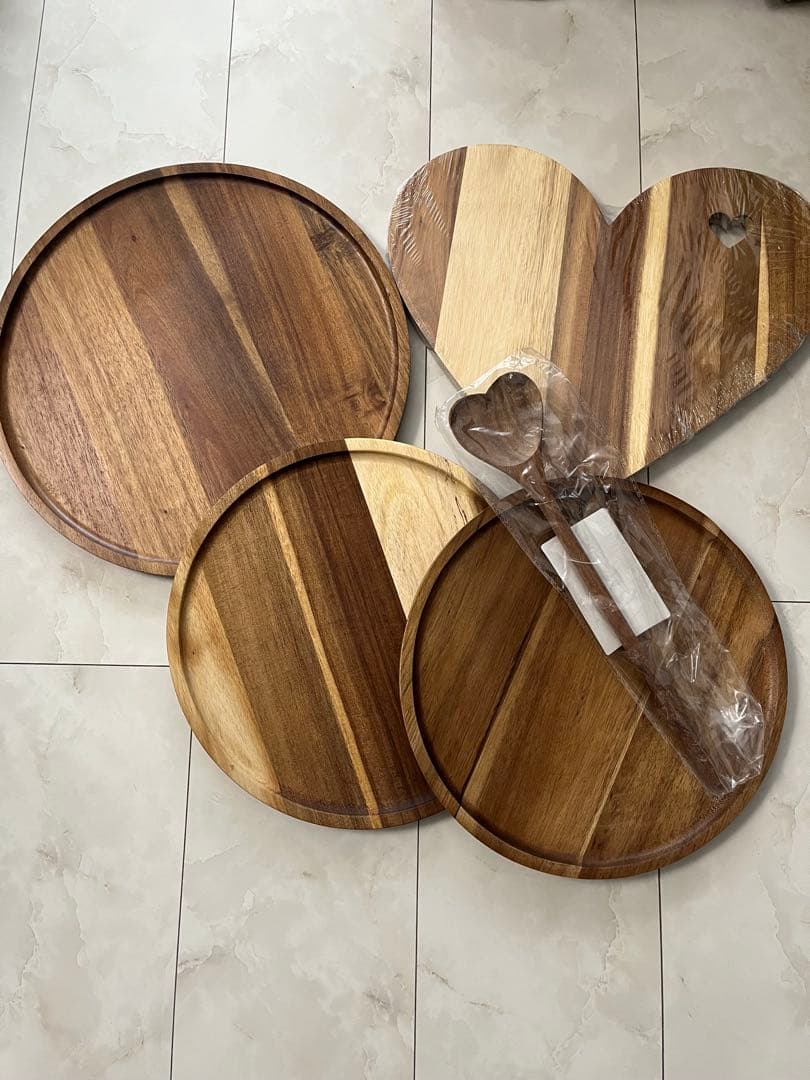 セール✨️ウォルナットプレートセット（ハート型スプーン付き）