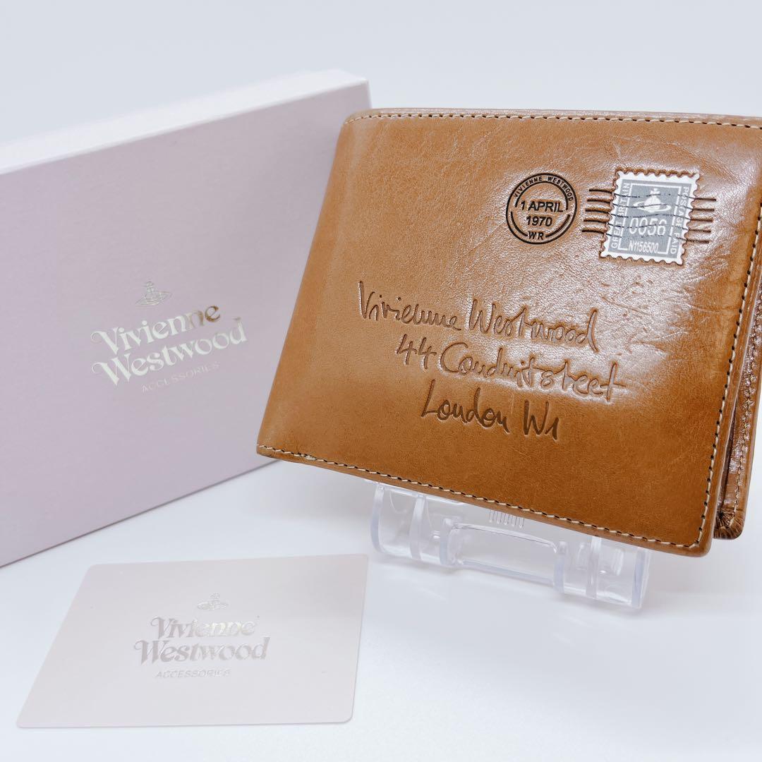 【美品】Vivienne Westwood 二つ折り財布 ブラウン エンベロープ