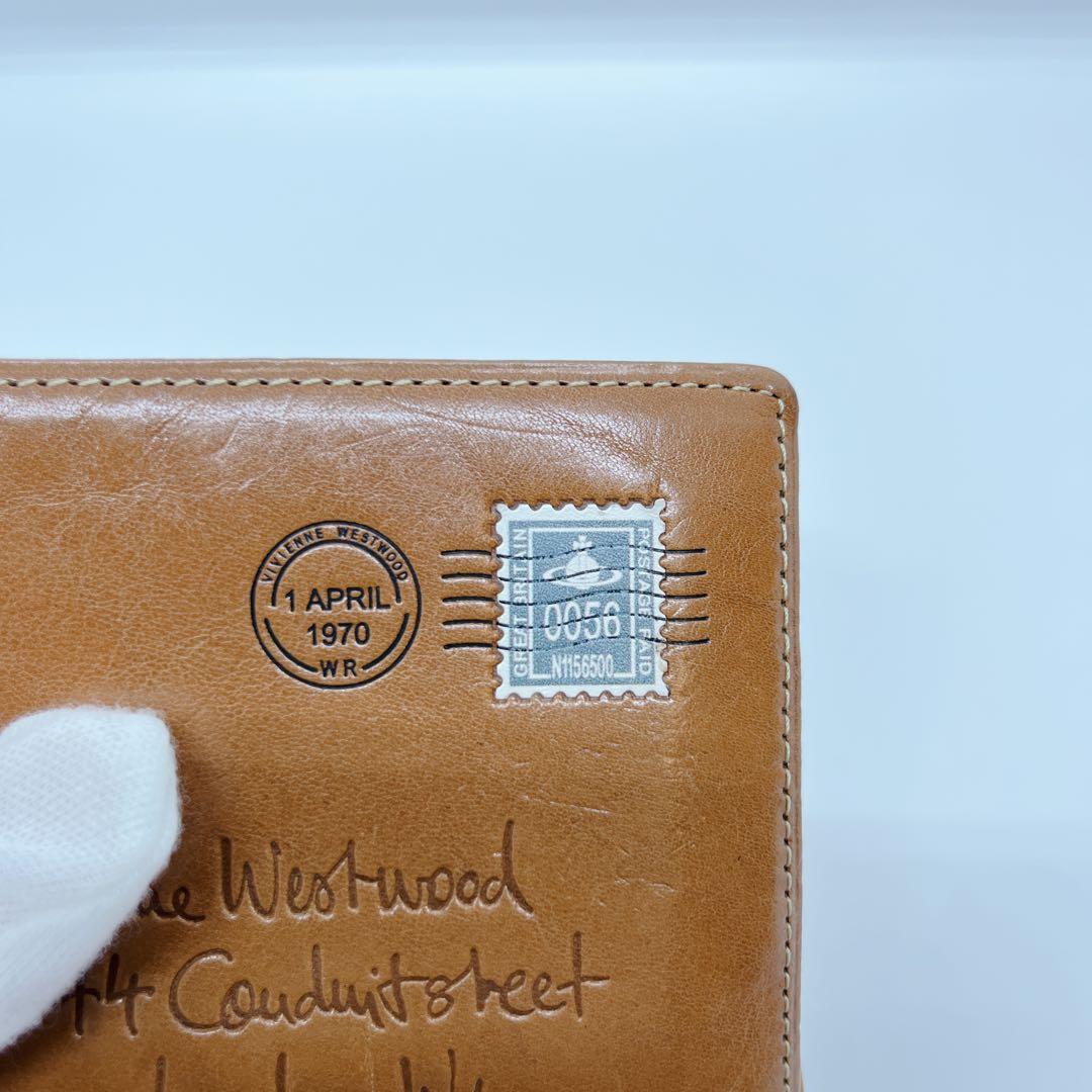 【美品】Vivienne Westwood 二つ折り財布 ブラウン エンベロープ