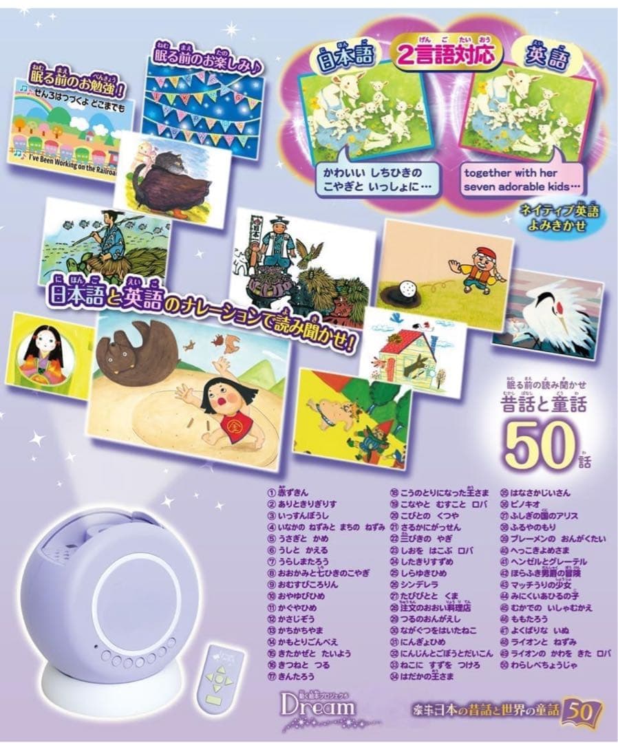 ドリームスイッチ　日本の昔話と世界の童話50話収録　sdカードのみ