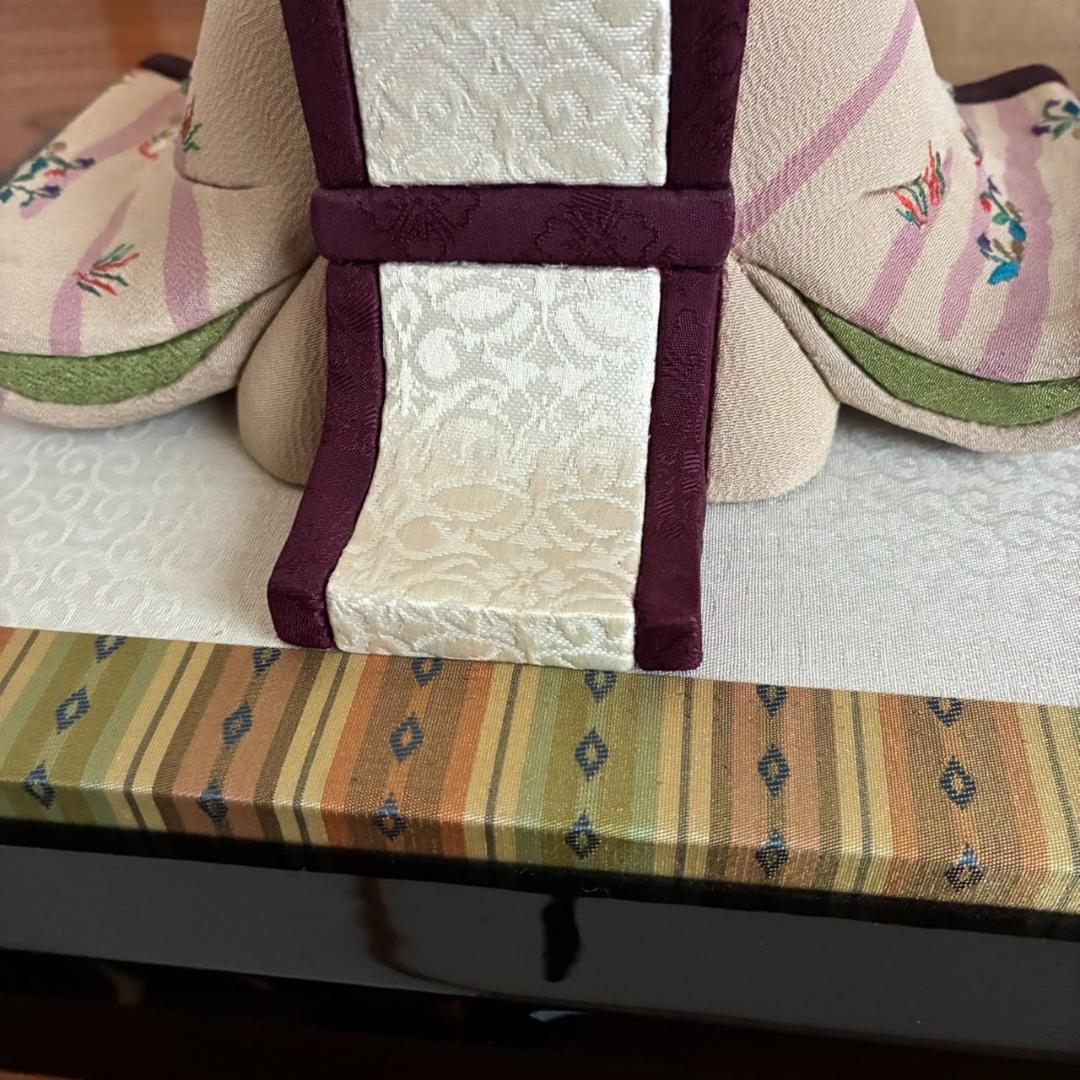 きめこみ賀茂雛　雛人形セット 親王飾り　（飾り黒台なし）