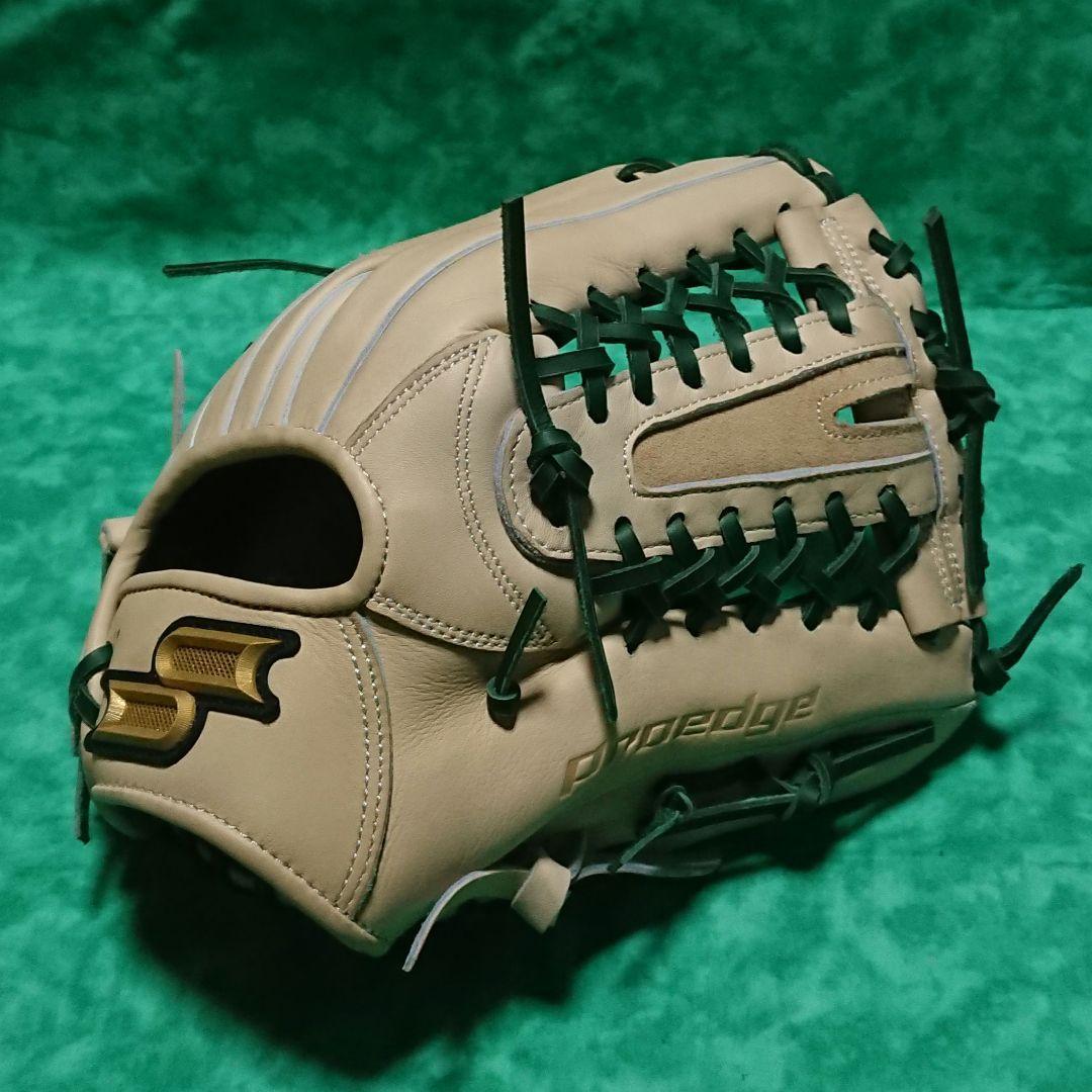 【美品】SSK 軟式オールラウンド用 プロエッジ キャメル×グリーン【754型】