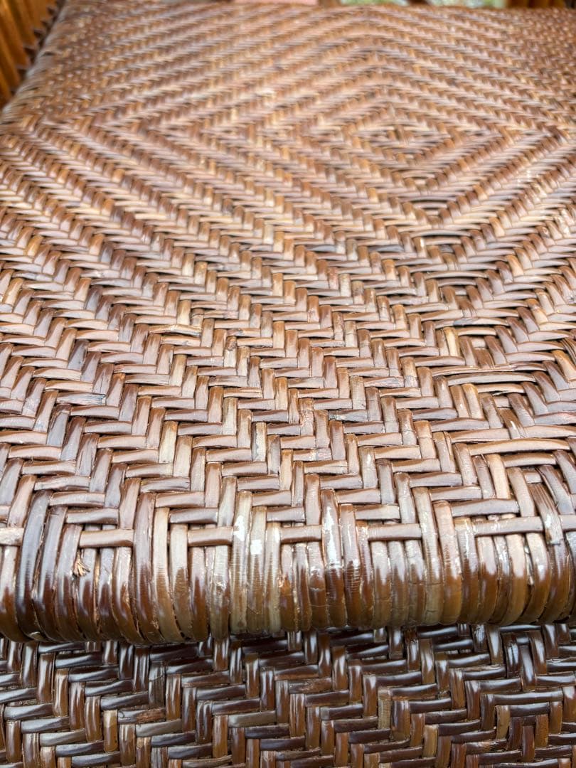 KAZAMA カザマ　ラタン　籐製　3段階調整可能リクライニングチェア