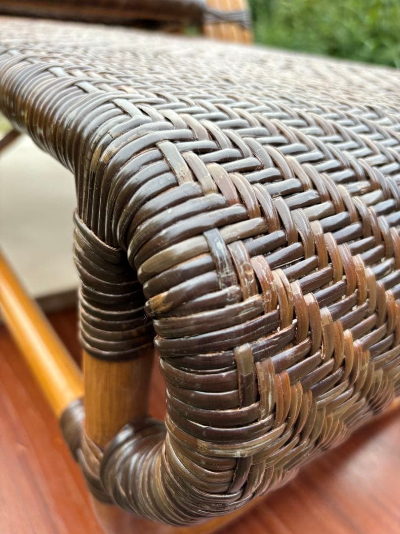 KAZAMA カザマ　ラタン　籐製　3段階調整可能リクライニングチェア