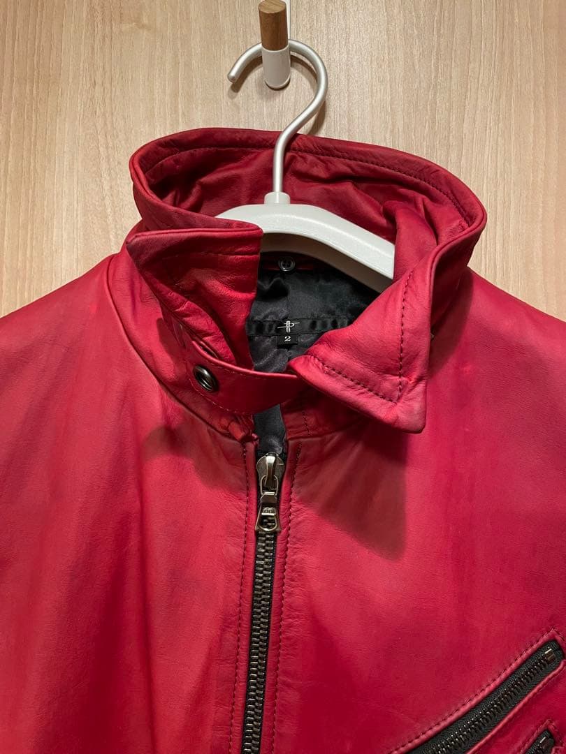 NO ID. レザージャケット サイズ2 シルバーフォックスririジップ