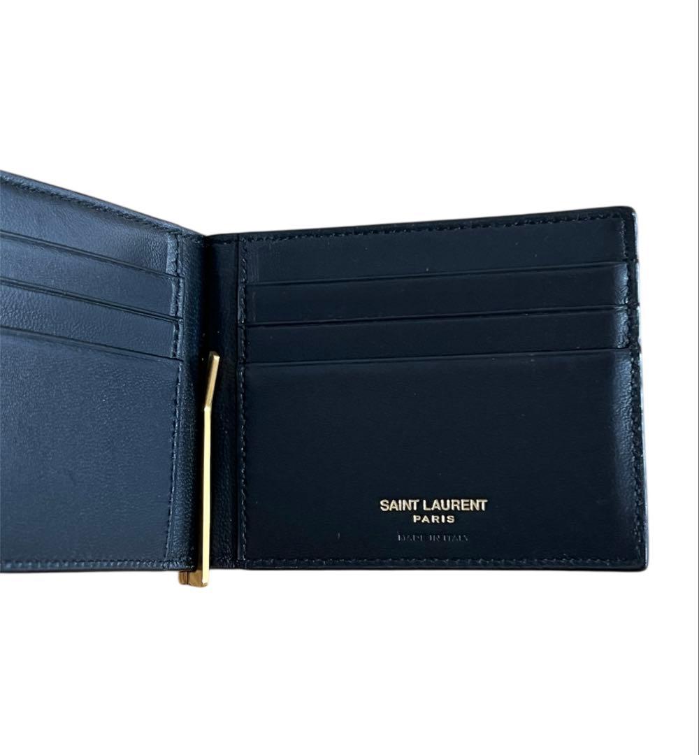 【小石】SAINT LAURENT クロコダイルレザー マネークリップ