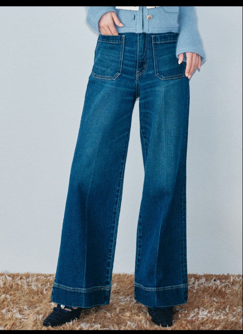 LILY BROWN ストレートフレアデニムパンツ25SS