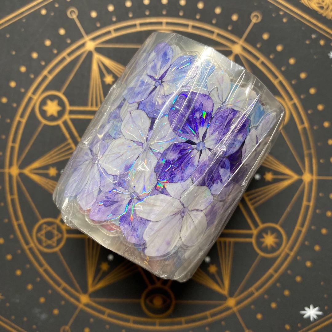 【9486】海外　6m巻　貝殻光カッティングマスキングテープ　お花装飾系