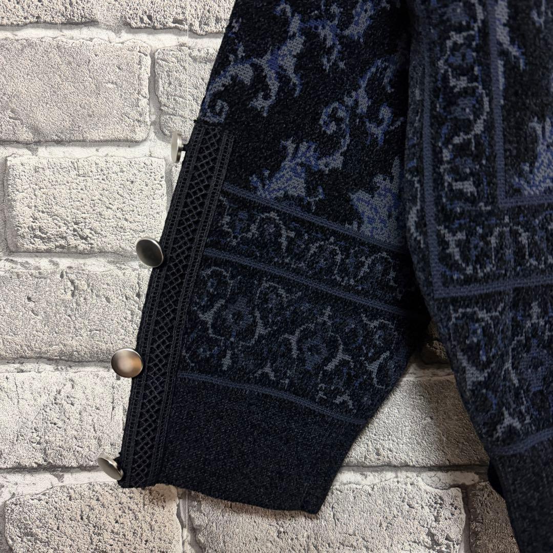 【美品】HARE　メタルボタンダマスクニットカーディガン　ブラック　セーター