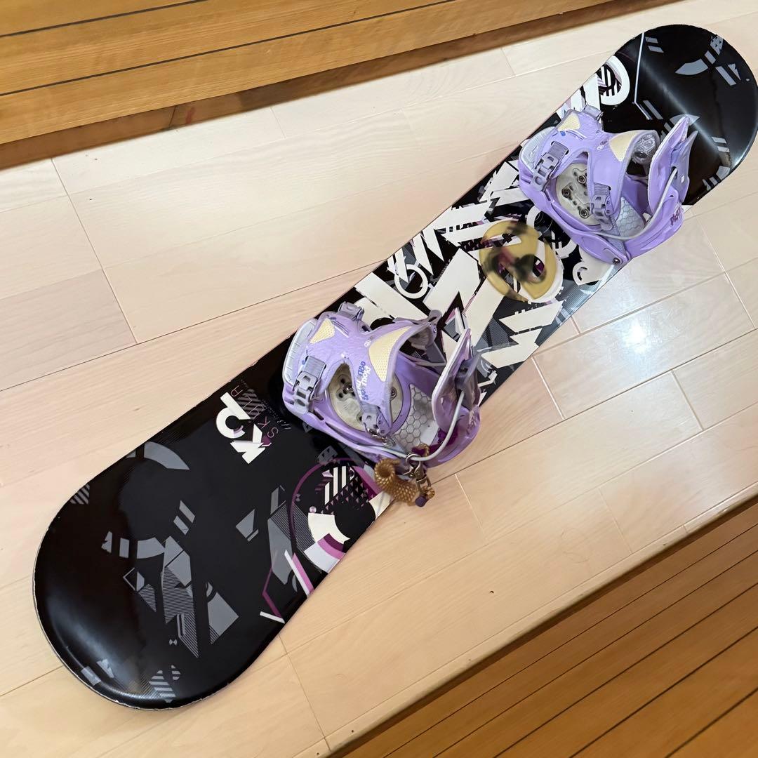 143cm K2 スノーボード 黒 紫 バッグ付き初心者女性レディース格安セット