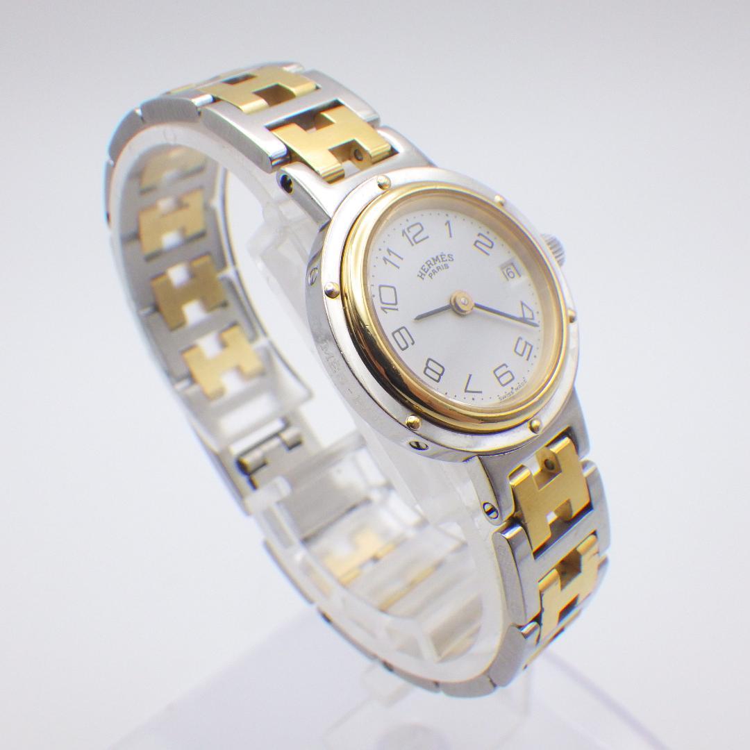 稼働 エルメス クリッパー レディース クォーツ腕時計 ホワイト文字盤